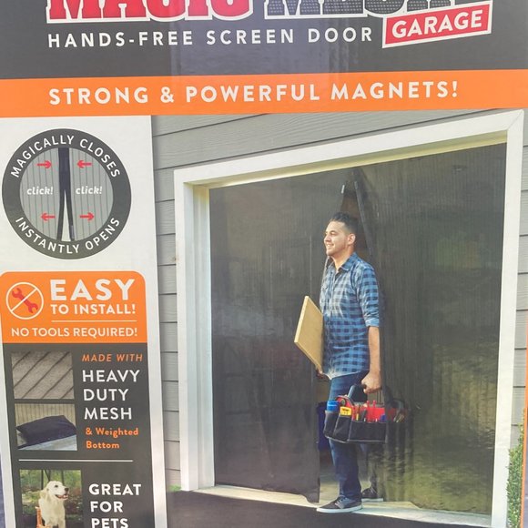 Magic Mesh Hands Free Screen Garage Door 8-9 Ft (New still in box) - Picture 10 of 11